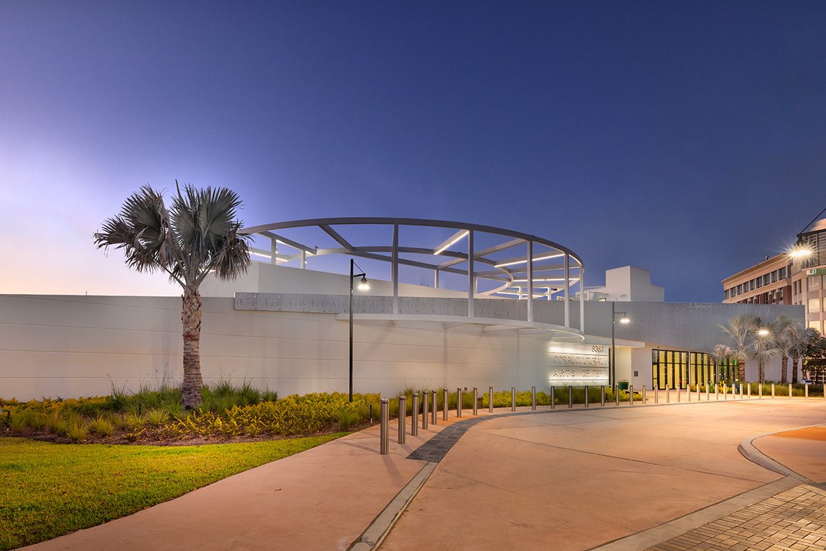 Architectural dusk view of the Doral Cultural Center  Miami, FL